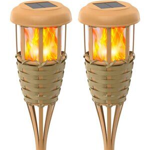 Flickering Flames Solar Powered Lights-Upgraded Solar Torches Waterproof Outdoor